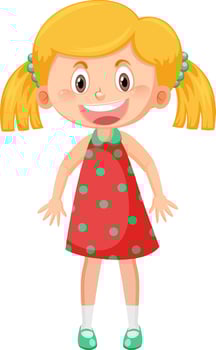 Happy girl cartoon character vector