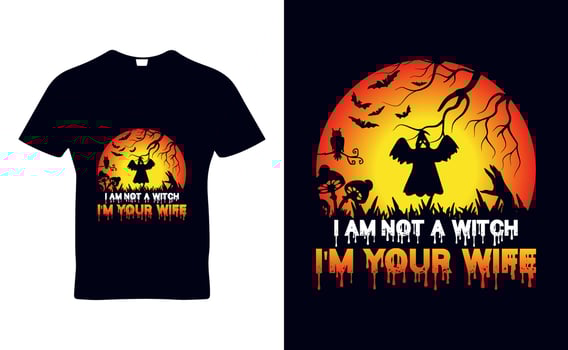 Halloween sort quotes t-shirt template design for Halloween day and POD business vector