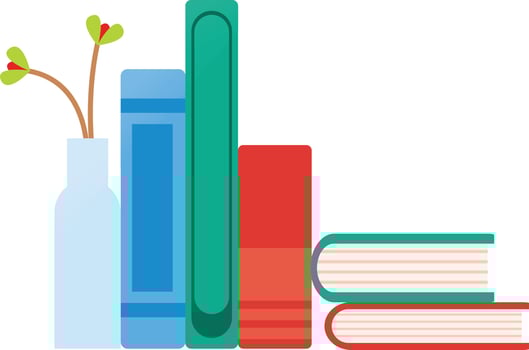 neat stack of books vector illustration