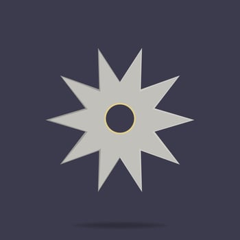 Shuriken icon. Ninja weapon. Samurai equipment. Cartoon style. Clean and modern vector illustration for design, web.