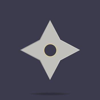 Shuriken icon. Ninja weapon. Samurai equipment. Cartoon style. Clean and modern vector illustration for design, web.