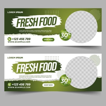 Food and Restaurant banner design template vector