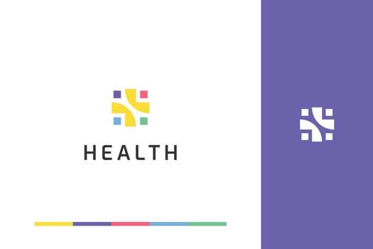 Creative and colorful health logo design template vector