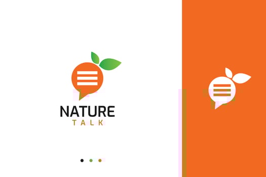 Nature talk logo template, Message and eco concept vector