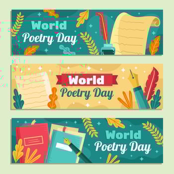 World Poetry Day Banner Design Templates vector