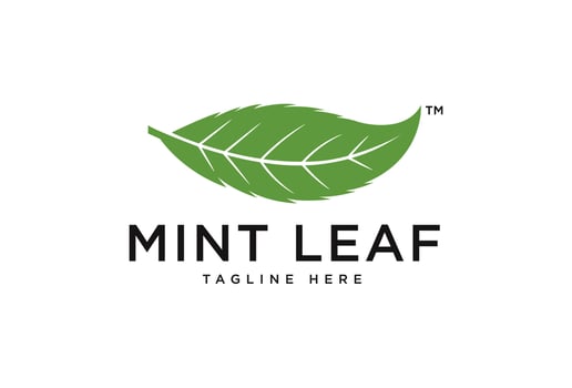 mint leaf logo design. organic logo concept template vector