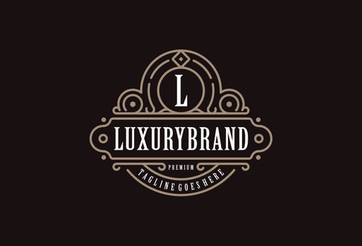 Luxury Logo design vector template. elegant ornament lines. identity for Restaurant, Royalty, Boutique, Cafe, Hotel, Heraldic, Jewelry, Fashion.