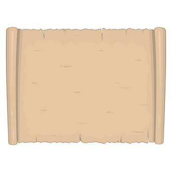 Parchment old paper sheet vector illustration isolated on white background.