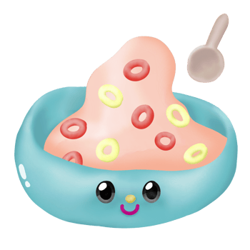 Watercolor Breakfast cartoon Clipart. Cute Breakfast png