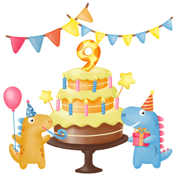 Happy Birthday dinosaur Clipart. png