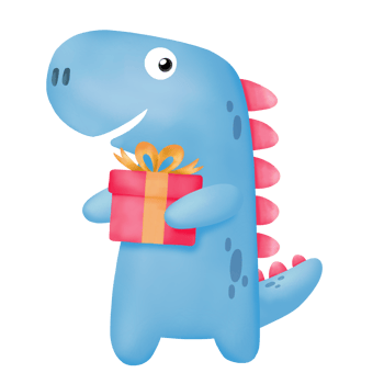 Happy Birthday dinosaur Clipart. PNG Graphic