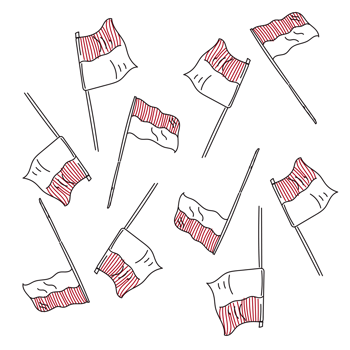 indonesian independence day with flag vector png