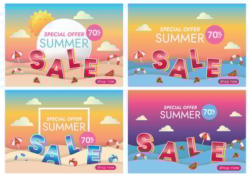 summer sale banner design for website set banner background vector