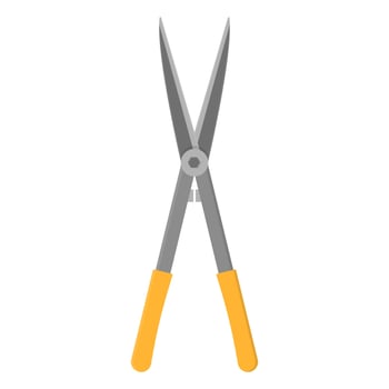 Gardening scissors isolated on white background. Gardening tool. Vector illustration in cartoon style for your design