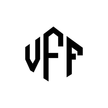 VFF letter logo design with polygon shape. VFF polygon and cube shape logo design. VFF hexagon vector logo template white and black colors. VFF monogram, business and real estate logo.