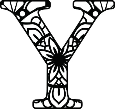 Letters Mandala  Print vector