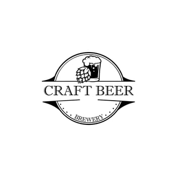 Beer hop logo .label, badge for bar, beer festival, brewery. Isolated on white background. vector