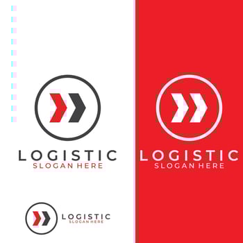 Logistics company vector logo, arrow icon logo, fast digital delivery logo. Using simple and easy logo vector editing.