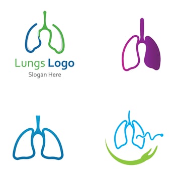 Lung health logo and symbol vector