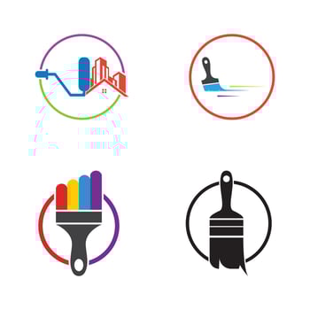 paint brush logo and symbol vector image