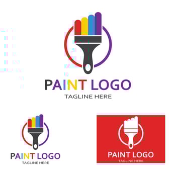 paint brush logo and symbol vector image