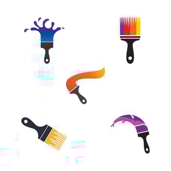 paint brush logo and symbol vector image