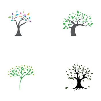 Living tree logo design, using a vector illustration template concept.