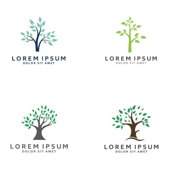 Living tree logo design, using a vector illustration template concept.