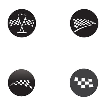 Race flag logo  icon design vector