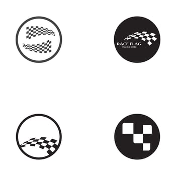 Race flag logo  icon design vector