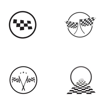 Race flag logo  icon design vector