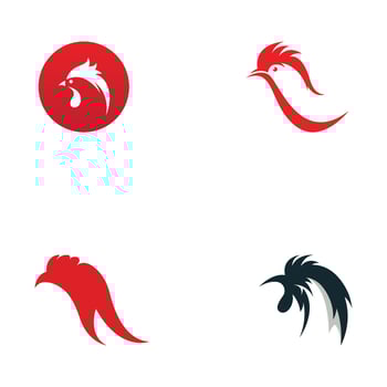 Chicken logo, rooster head logo with fish combination. Logo for company business, restaurant or restaurant or food stall. Using penditan simple vector illustration.