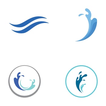 Water wave logo and Sea wave logo or beach water wave, with vector design concept of symbol illustration template.