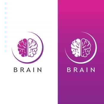 Brain logo. Brain logo with combination of technology and brain part nerve cells, with design concept vector illustration template.
