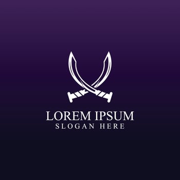 Sword, shield and king's sword logo. Logo design vector illustration template.