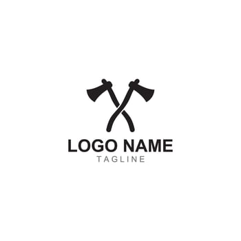 Axe logo or hatchet logo with concept design vector illustration template.