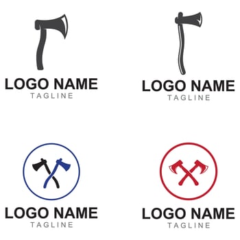 Axe logo or hatchet logo with concept design vector illustration template.