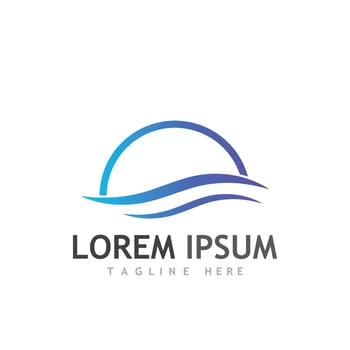 Wave water beach blue water logo vector