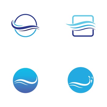 Wave water beach blue water logo vector