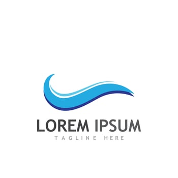 Wave water beach blue water logo vector