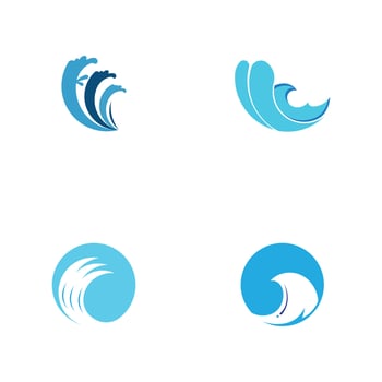 Wave water beach blue water logo vector