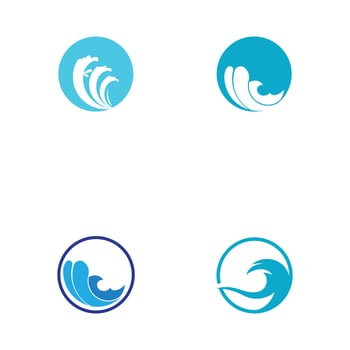 Wave water beach blue water logo vector