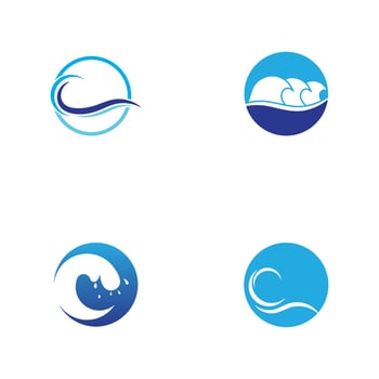 Wave water beach blue water logo vector