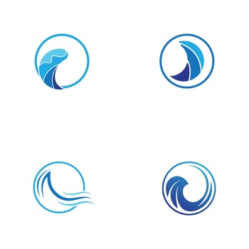 Wave water beach blue water logo vector