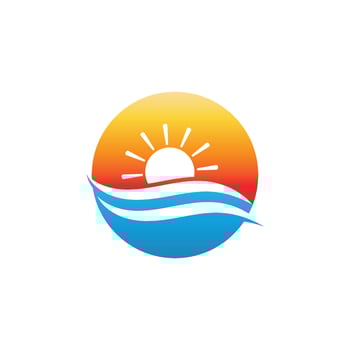 Water wave logo and Sea wave logo or beach water waves, with vector design concept.