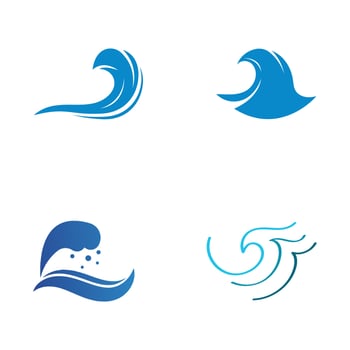 Water wave logo and Sea wave logo or beach water waves, with vector design concept.