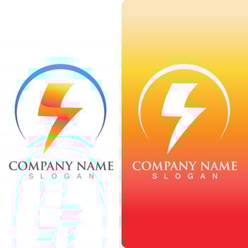 Thunderbolt flash energy  logo and symbol vector