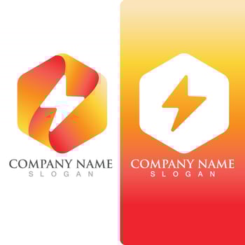 Thunderbolt flash energy  logo and symbol vector
