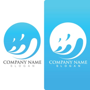 Wave beach logo ocean vector template