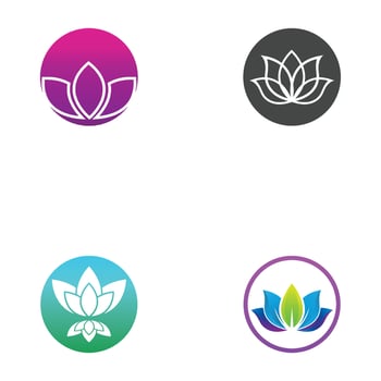 Beautiful and naturally beautiful lotus spa flowers, with luxurious and elegant lotus flower illustration editing, suitable for beauty and cosmetic salons. vector
